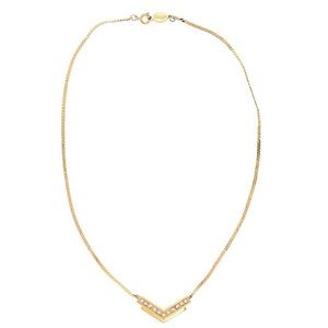 Gold necklace with faux diamond detail